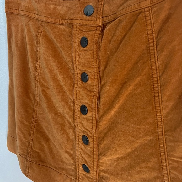 Madewell 🧡🍊 Orange Velveteen Button Front Skirt - Picture 7 of 13